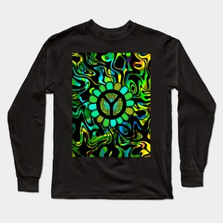 Peace Sign Hippie Flower Long Sleeve T-Shirt